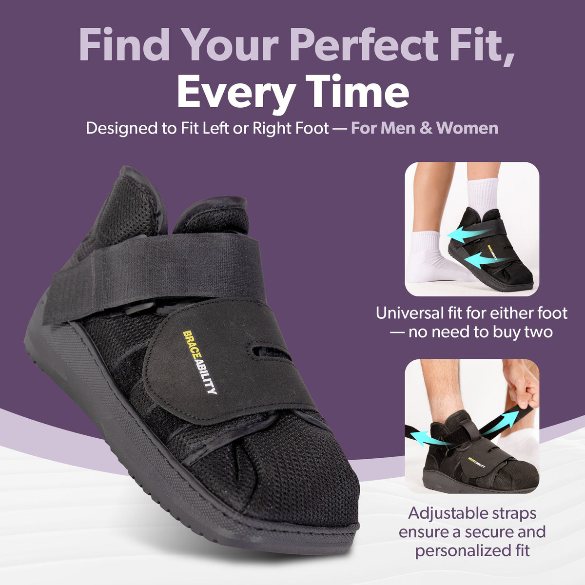 Closed Toe Medical Walking Shoe | Lightweight Foot Cast Brace for Metatarsal Stress Fractures, Post-Surgery, Broken Toe Recovery