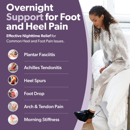 Plantar Fasciitis Night Sock Splint | Soft Stretching Brace and Foot Pain Sleep Support Boot