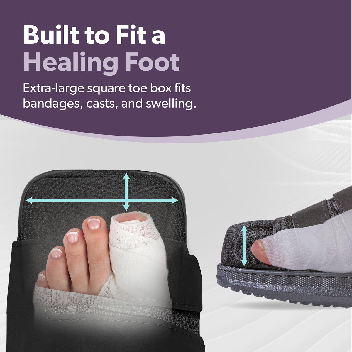 Closed Toe Medical Walking Shoe | Lightweight Foot Cast Brace for Metatarsal Stress Fractures, Post-Surgery, Broken Toe Recovery