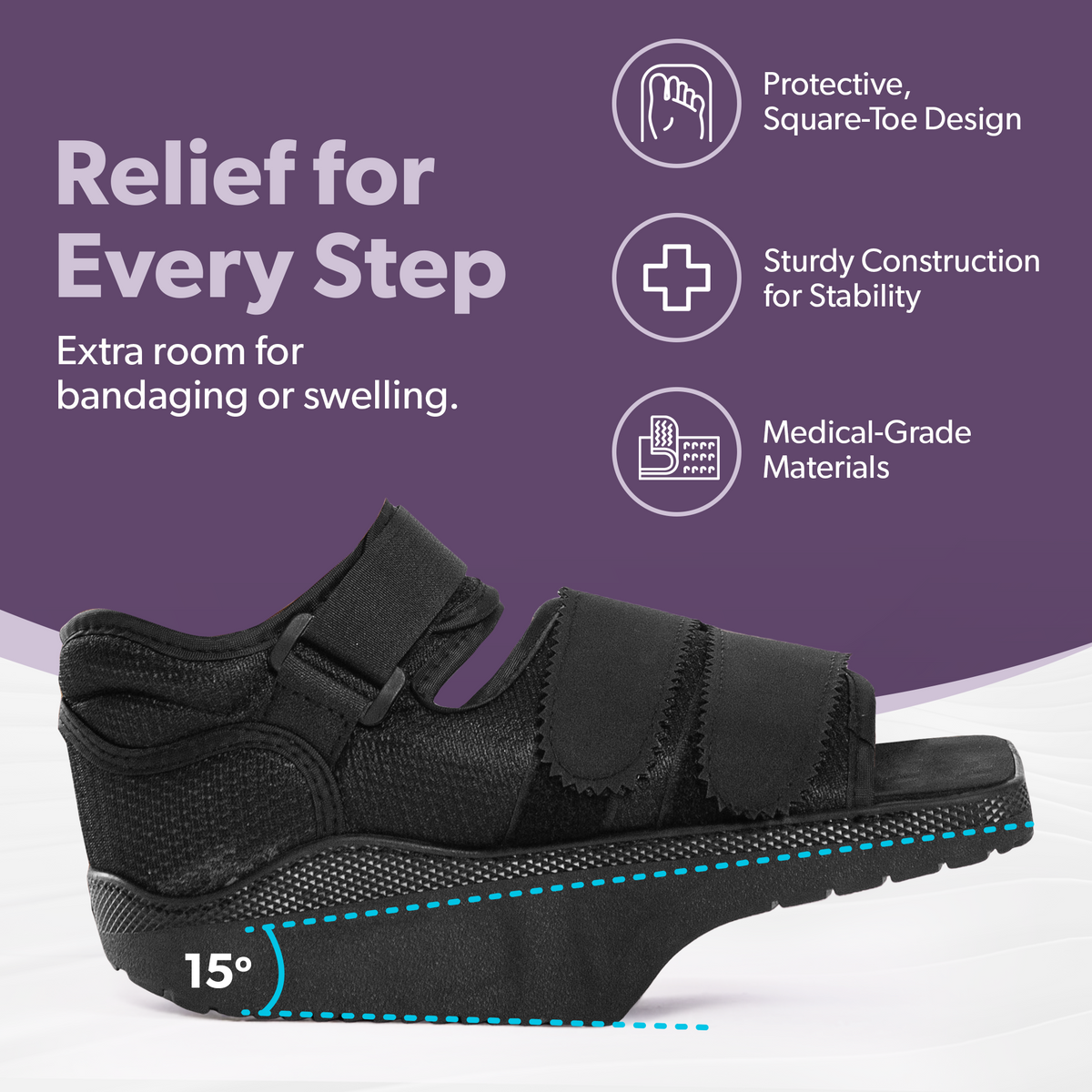 Forefoot Off-Loading Post Surgery Shoe | Non-Weight Bearing Support Boot for Toe and Foot Protection