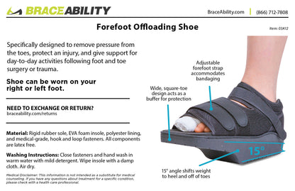 Forefoot Off-Loading Post Surgery Shoe | Non-Weight Bearing Support Boot for Toe and Foot Protection