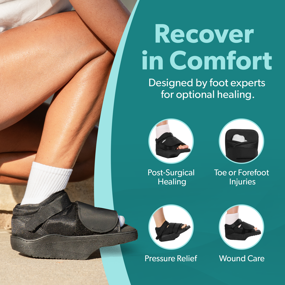 Forefoot Off-Loading Post Surgery Shoe | Non-Weight Bearing Support Boot for Toe and Foot Protection
