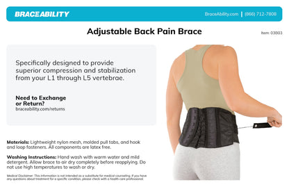 Adjustable Lower Back & Spine Pain Lumbosacral Corset Brace