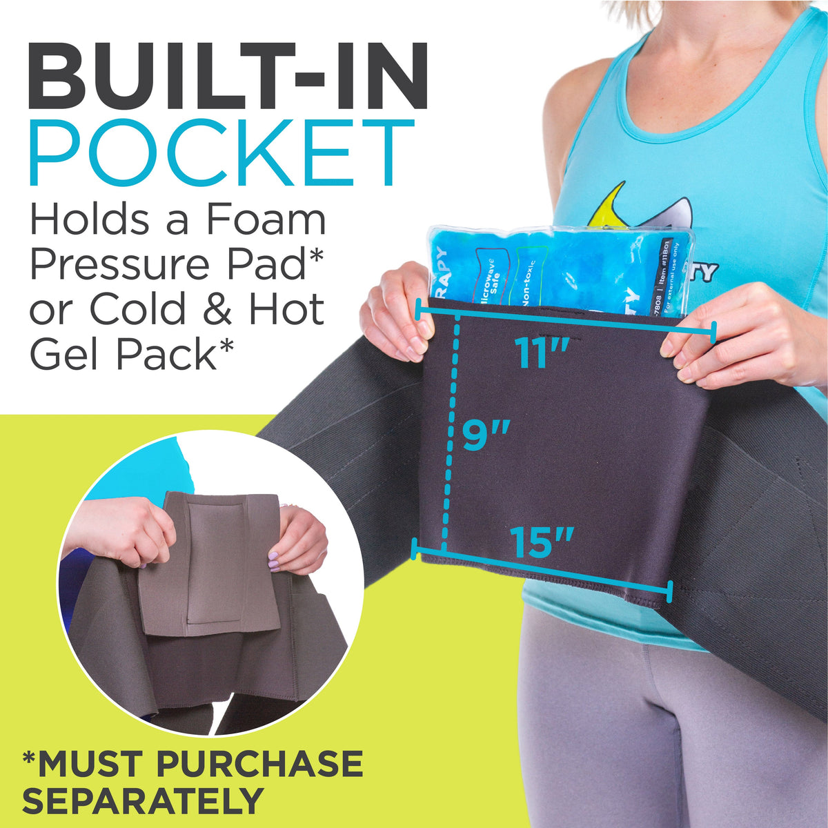 Sleeping Back Brace | Comfortable Nighttime and Sitting Lumbar Elastic Compression Neoprene Support