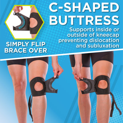 Short & Lightweight Patella Tracking Brace for Runner's Kneecap Pain, Dislocation & Subluxation