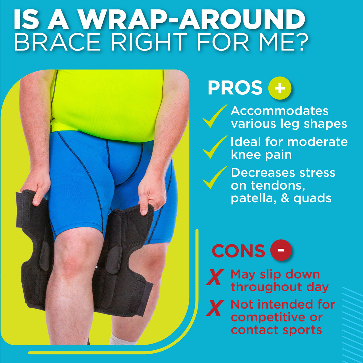 Plus-Size Knee Brace for Obesity – Bariatric Non-Slip Knee Support for Overweight and Obese Person with Large Thighs and Big Legs