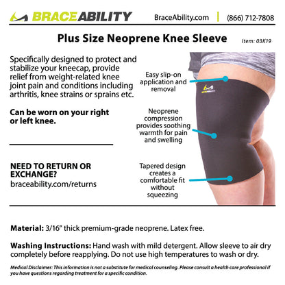 Plus Size Neoprene Knee Compression Sleeve (FINAL SALE)