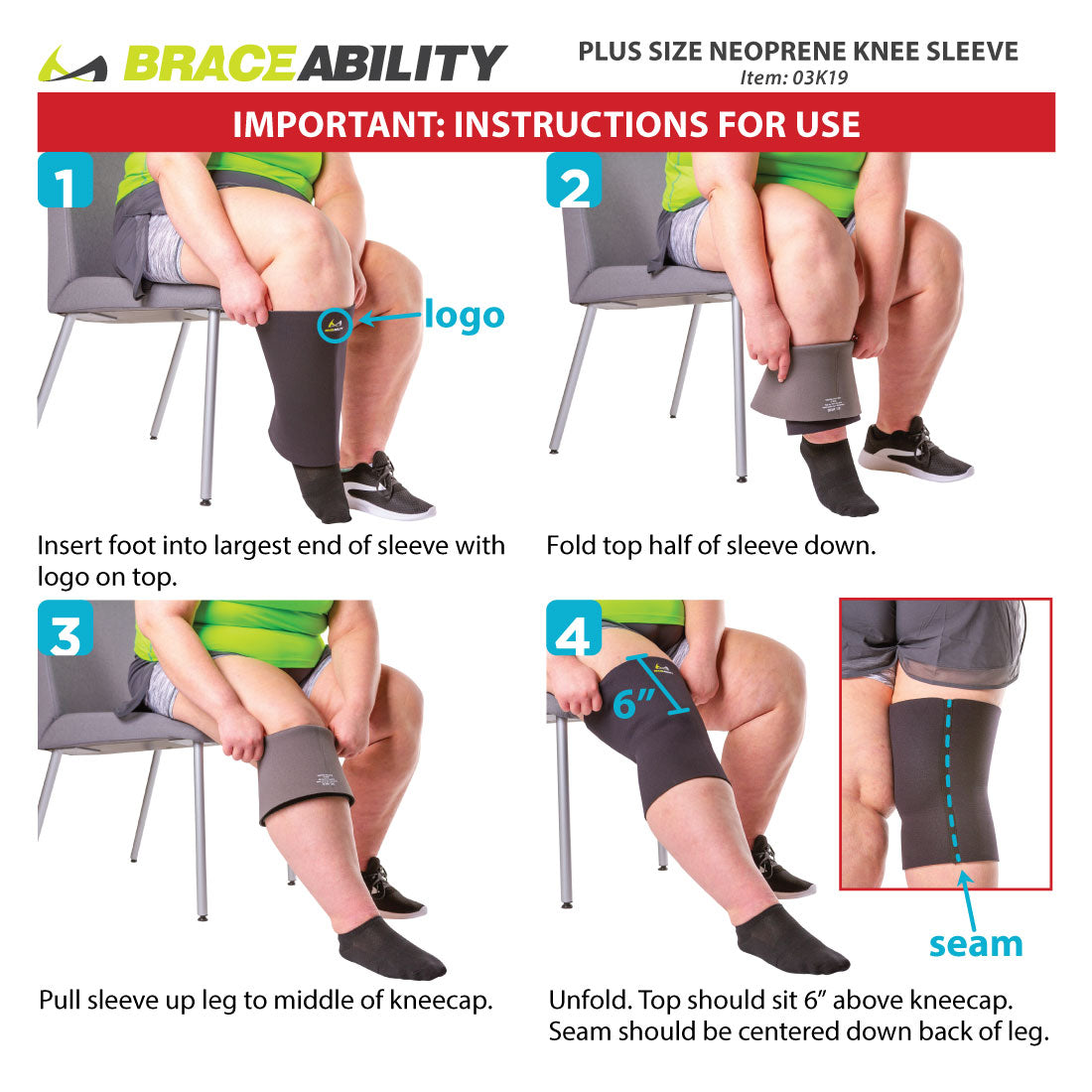 Plus Size Neoprene Knee Compression Sleeve (FINAL SALE)