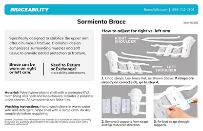 Sarmiento Brace | Humeral Fracture Splint and Upper Arm Support for Broken Humerus