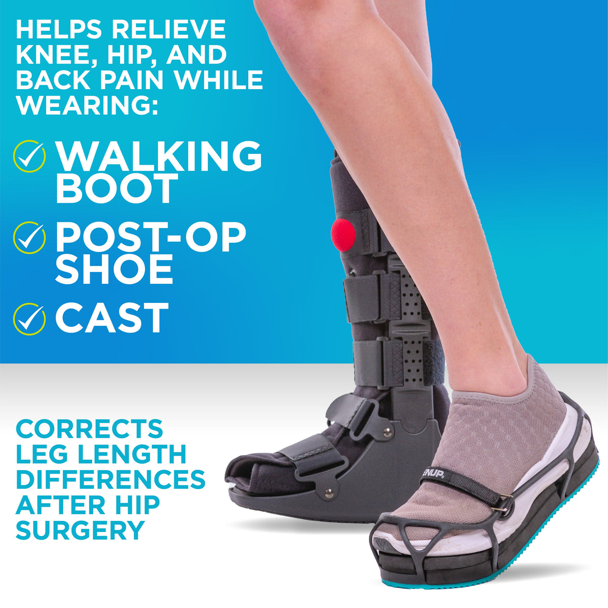 EVENup Shoe Balancer | Leveler and Lift for Uneven Legs to Wear With Walking Boot