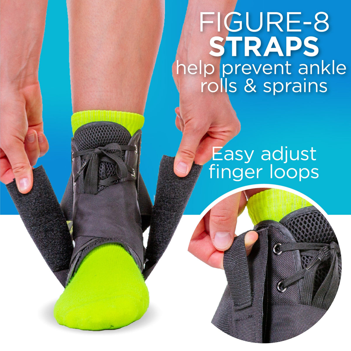 Ankle Arthritis Brace | Lateral Pain, High Sprain, Instability, Rolled or Twisted Tie Up Lace Support