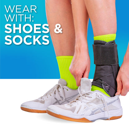 Ankle Arthritis Brace | Lateral Pain, High Sprain, Instability, Rolled or Twisted Tie Up Lace Support