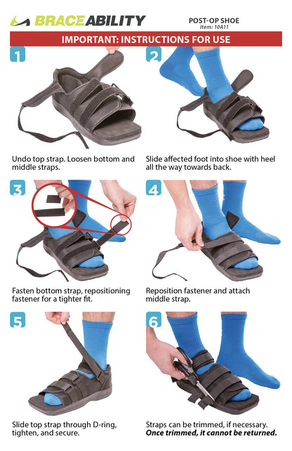 Post-op Medical Walking Shoe | Orthopedic Broken Foot and Toe Fracture Surgical Walking Boot