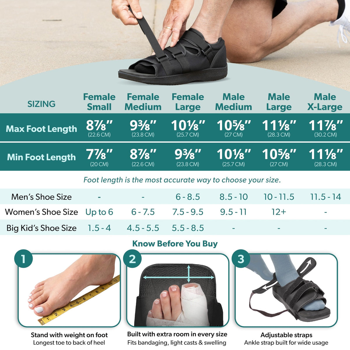 Post-op Medical Walking Shoe | Orthopedic Broken Foot and Toe Fracture Surgical Walking Boot