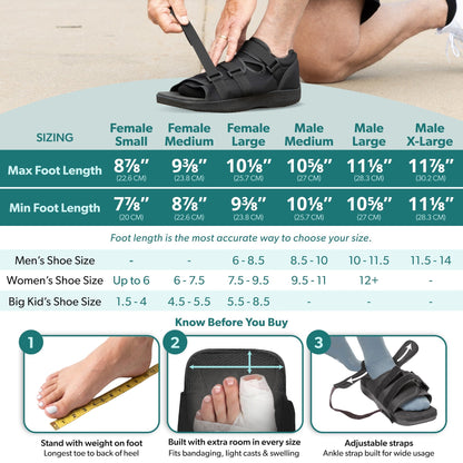Post-op Medical Walking Shoe | Orthopedic Broken Foot and Toe Fracture Surgical Walking Boot
