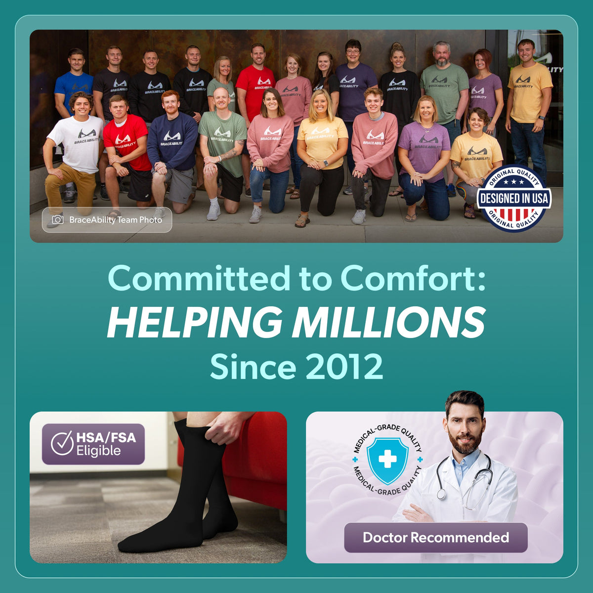 Orthopedic Walking Boot Sock Liners - Replacement Tube Cast Socks for Aircast Cam Walkers and Fracture Post-op Shoes (1 Pair)