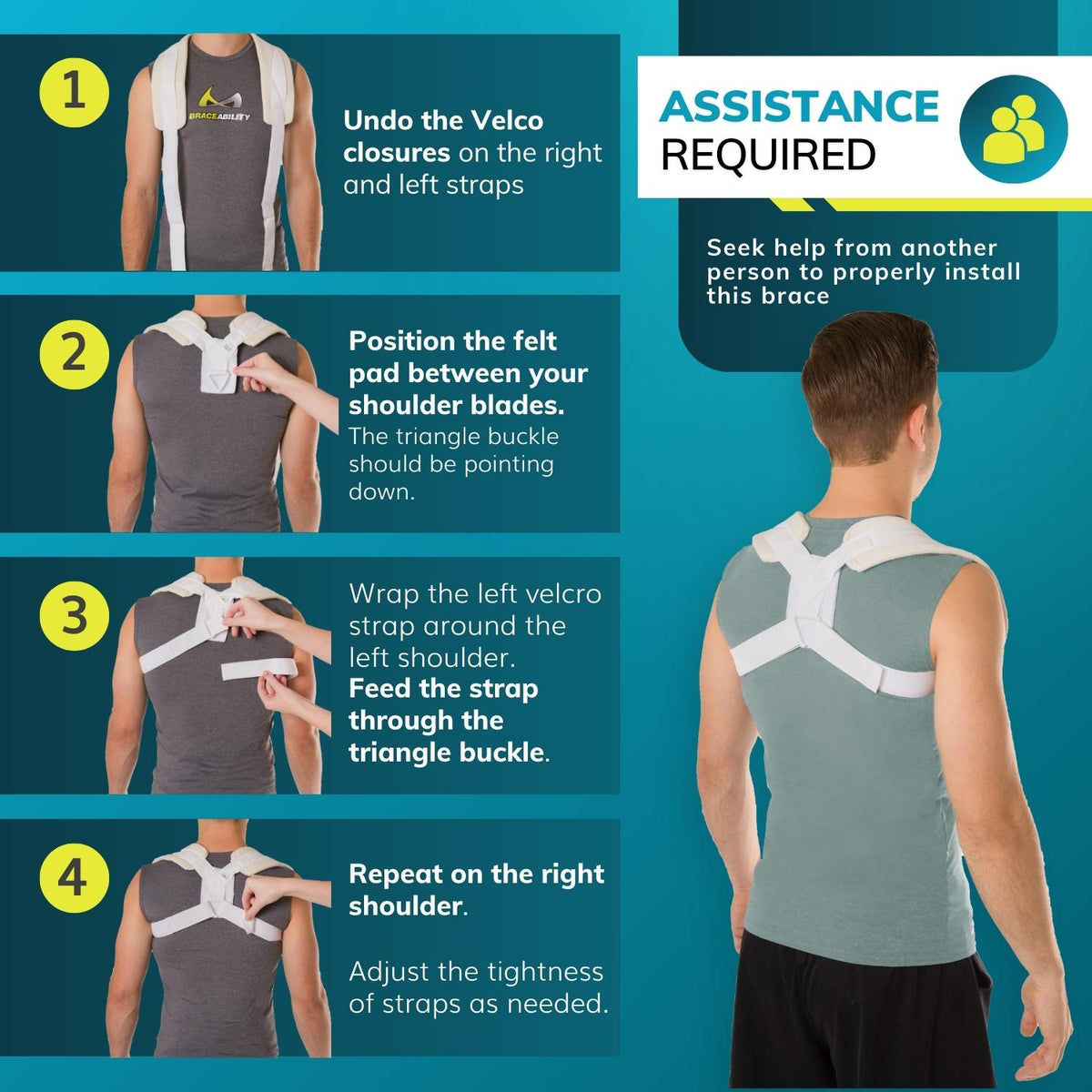 Figure 8 Clavicle Support & Posture Improvement Strap for Men & Women