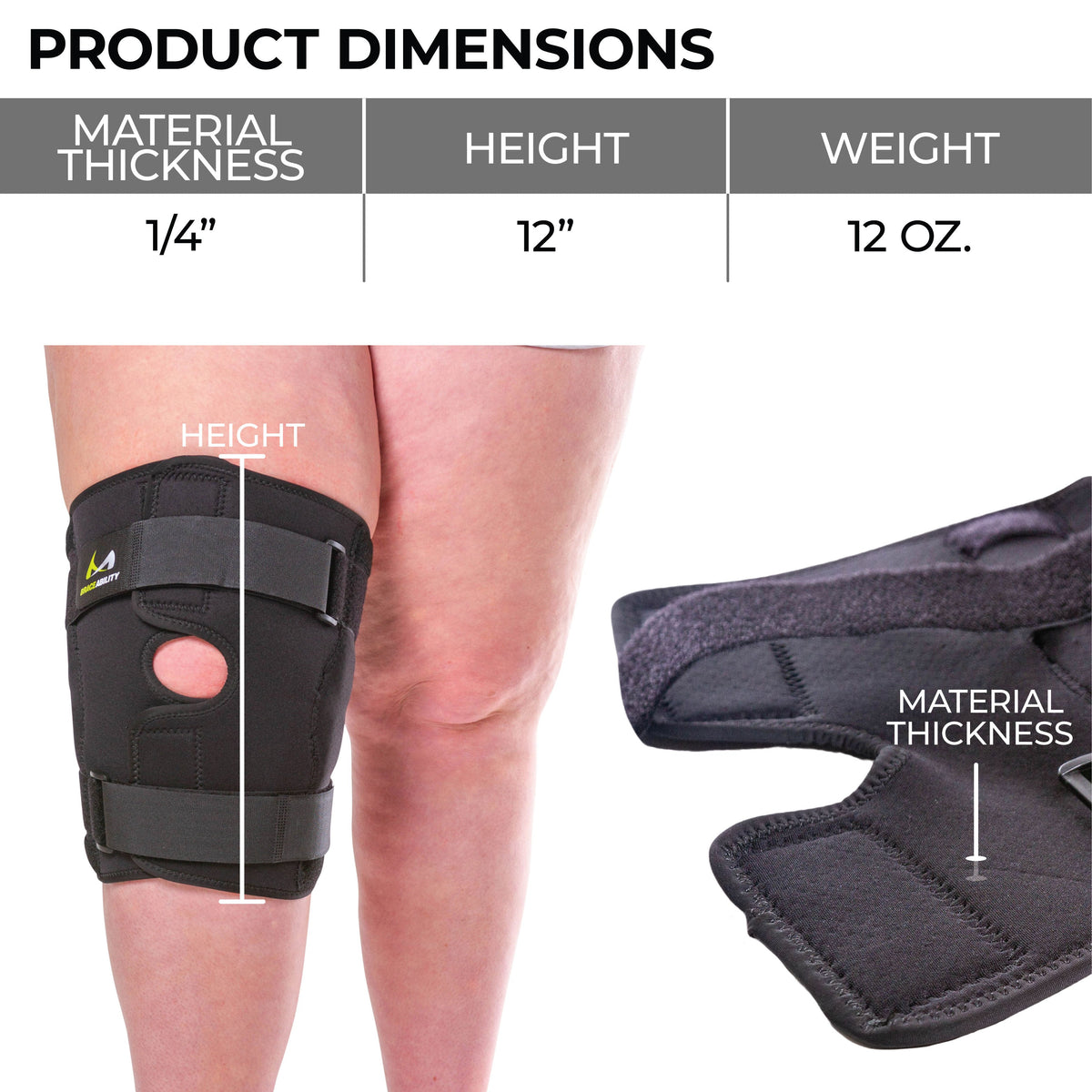 Bariatric Plus Size Hinged Knee Brace | Wraparound Meniscus & Joint Support with Stability Straps