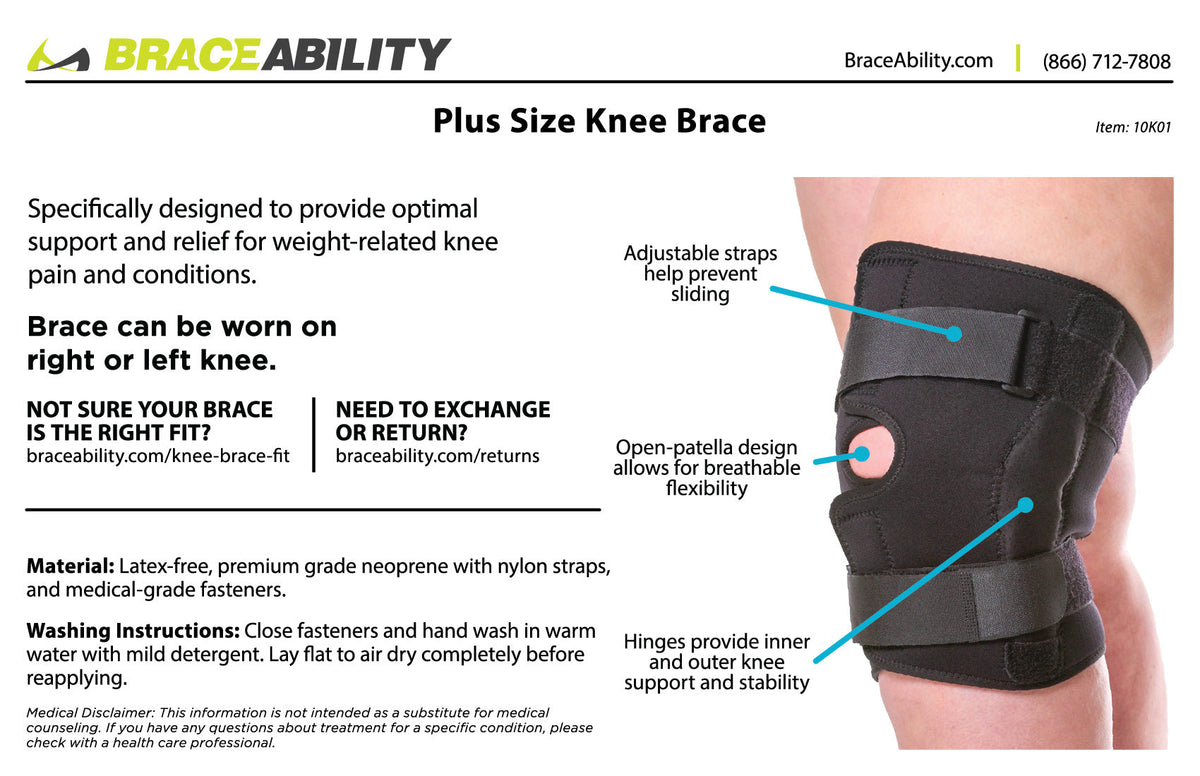 Wrap Around Hinged Knee Brace | Neoprene Open Patella Support with Adjustable Straps for Women & Men