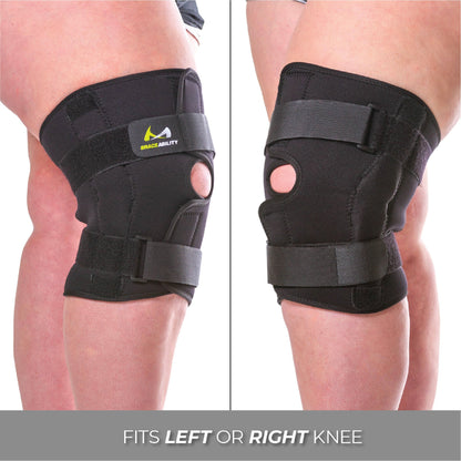 Bariatric Plus Size Hinged Knee Brace | Wraparound Meniscus & Joint Support with Stability Straps