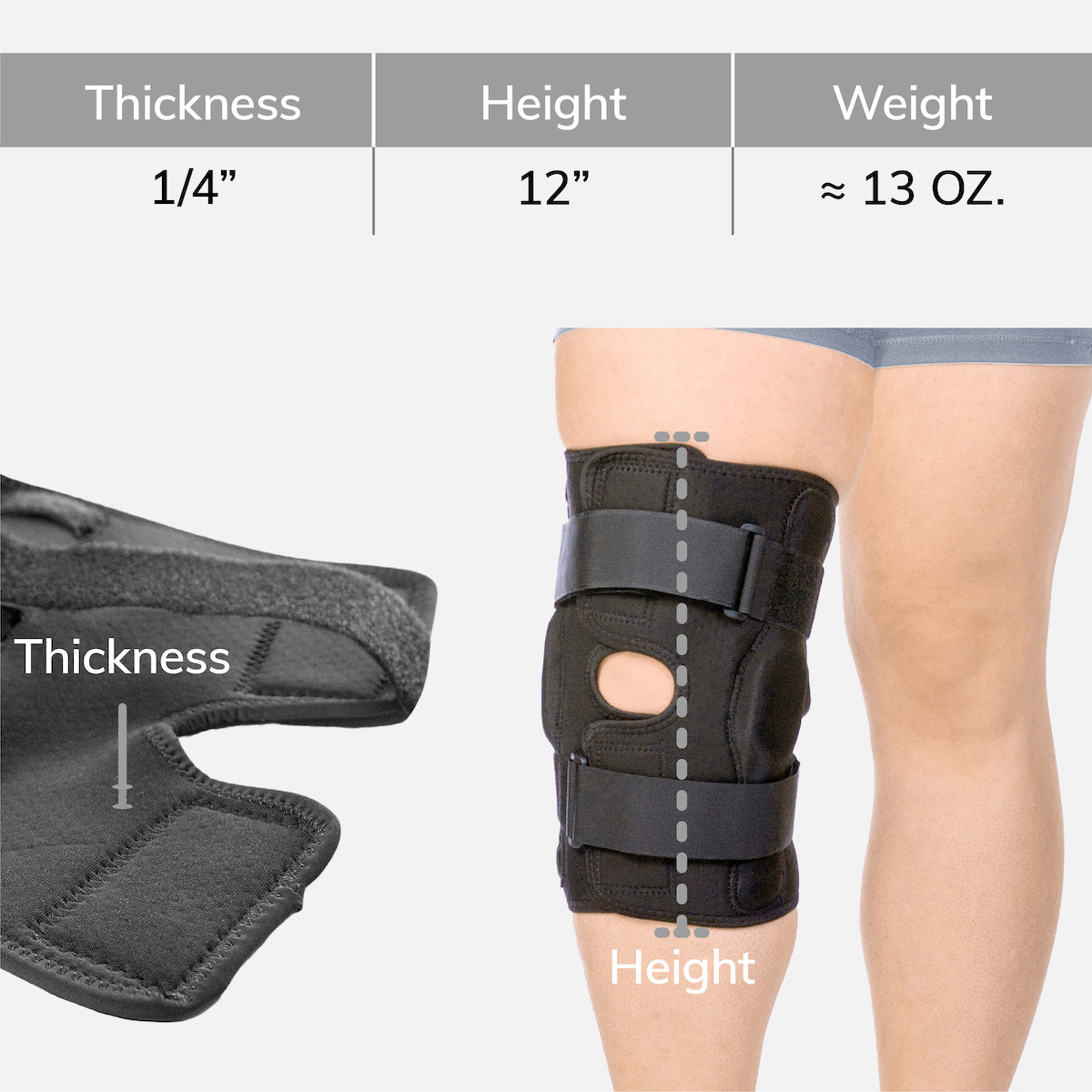 Hinged ROM Knee Brace | Stabilization Support for Torn Meniscus, Post Op, ACL Tear Injury, Sprain, OA