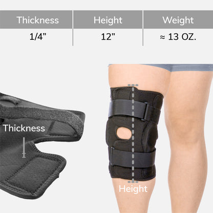 Hinged ROM Knee Brace | Stabilization Support for Torn Meniscus, Post Op, ACL Tear Injury, Sprain, OA