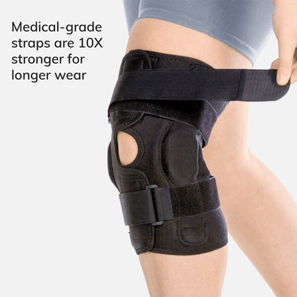 Hinged ROM Knee Brace | Stabilization Support for Torn Meniscus, Post Op, ACL Tear Injury, Sprain, OA