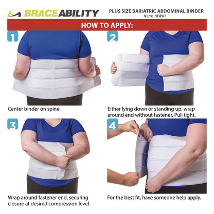 Plus Size Bariatric Abdominal Binder | Belly Band, Stomach Hernia Brace & Back Support Belt (up to 4XL)