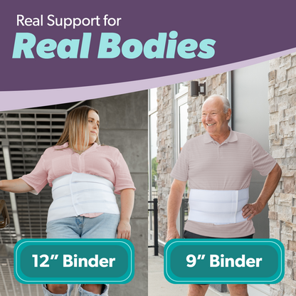 Plus Size Bariatric Abdominal Binder | Belly Band, Stomach Hernia Brace & Back Support Belt (up to 4XL)