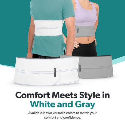 Broken Rib Brace | Compression Wrap Belt for Fractured, Cracked, Dislocated, or Bruised Ribs Pain Support