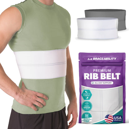 Broken Rib Brace | Compression Wrap Belt for Fractured, Cracked, Dislocated, or Bruised Ribs Pain Support