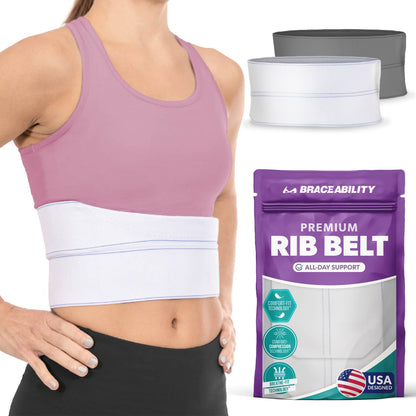 Broken Rib Brace | Compression Wrap Belt for Fractured, Cracked, Dislocated, or Bruised Ribs Pain Support