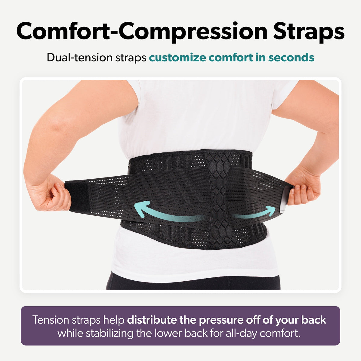 Comfort Fit Lumbar Brace for Men and Women - Lower Back Support Belt for Lifting, Work, Standing All Day, Everyday Wear