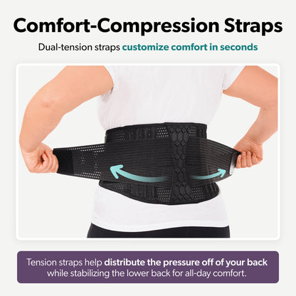 Comfort Fit Lumbar Brace for Men and Women - Lower Back Support Belt for Lifting, Work, Standing All Day, Everyday Wear