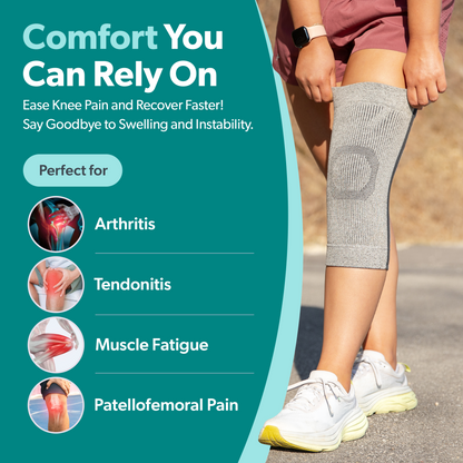 Compression Knee Sleeve | Athletic Knit Support Brace for Running and Sports Pain Relief
