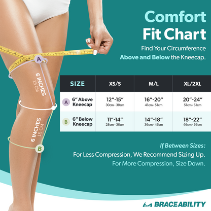 Compression Knee Sleeve | Athletic Knit Support Brace for Running and Sports Pain Relief