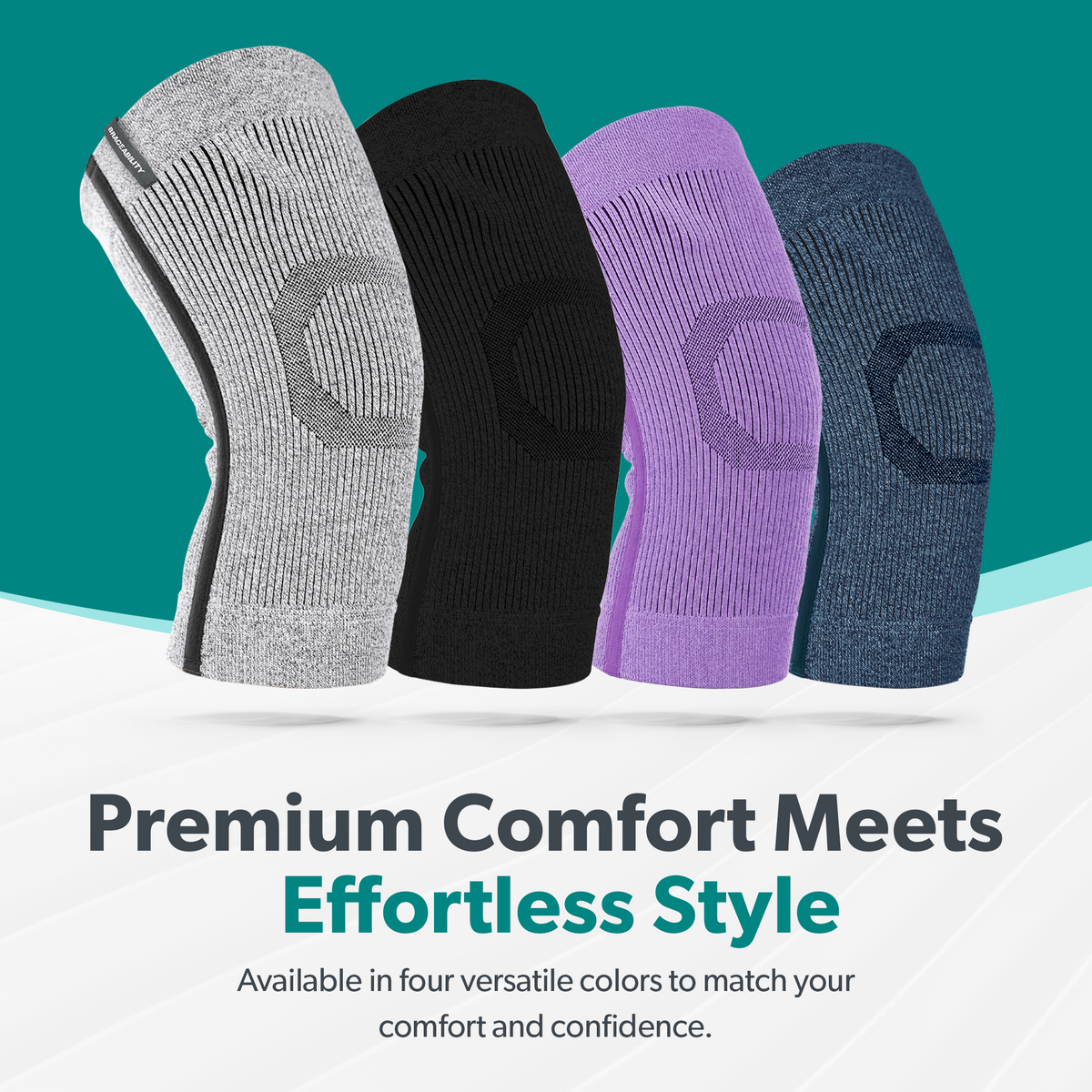 Compression Knee Sleeve | Athletic Knit Support Brace for Running and Sports Pain Relief