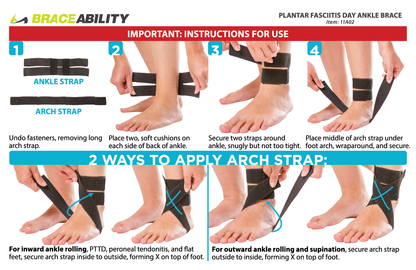 Plantar Fasciitis Day Ankle Brace | Daytime Splint Fits in Shoe for Peroneal & Achilles Tendonitis