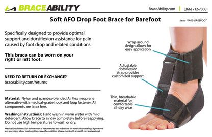 Drop Foot Brace for Sleeping | Adult's and Big Kid's Barefoot AFO Sock for Toe Walking or Neuropathy - FINAL SALE