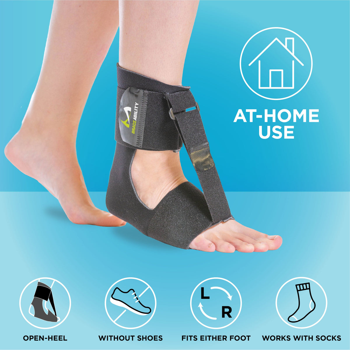 Drop Foot Brace for Sleeping | Adult's and Big Kid's Barefoot AFO Sock for Toe Walking or Neuropathy - FINAL SALE