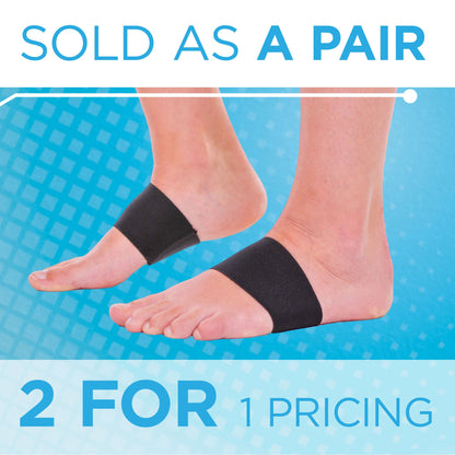 Plantar Fasciitis Arch Support Band (Pair) | High Arches Foot Brace, Flat Feet Sleeve & Heel Pain Orthotic