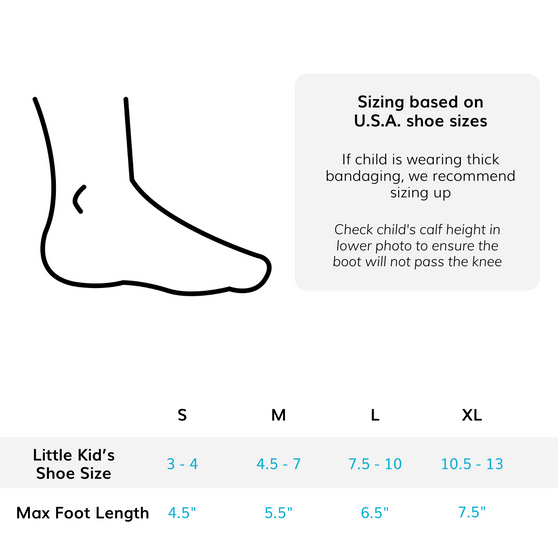 The%20sizing%20chart%20for%20the%20pediatric%20fracture%20boot%20comes%20in%20sizes%20small%20through%20XL%20fitting%20toddlers%20to%20young%20women