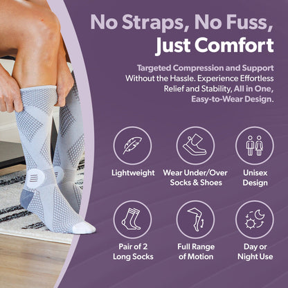 Knee-High Compression Socks 20-30 mmHg - 1 Pair Support Stockings for Circulation, Post Surgery, and Varicose Veins Relief