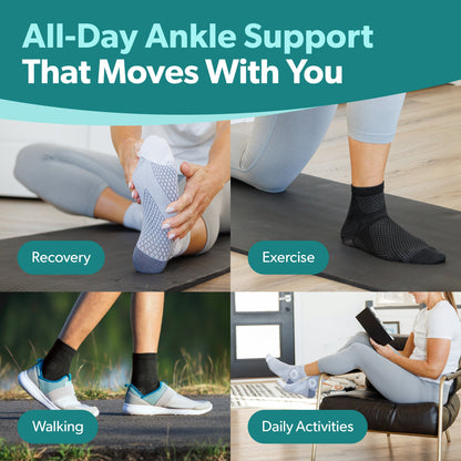 Closed-Toe Neuropathy Socks - Diabetic Socks for Women and Men, Foot Pain Relief, Circulation Support - 1 Pair