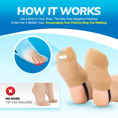 Toe Walking Socks | Pediatric Kids Foot Brace for Comfortable Tip Toe Walking Prevention and Correction for Children and Toddlers (FINAL SALE)