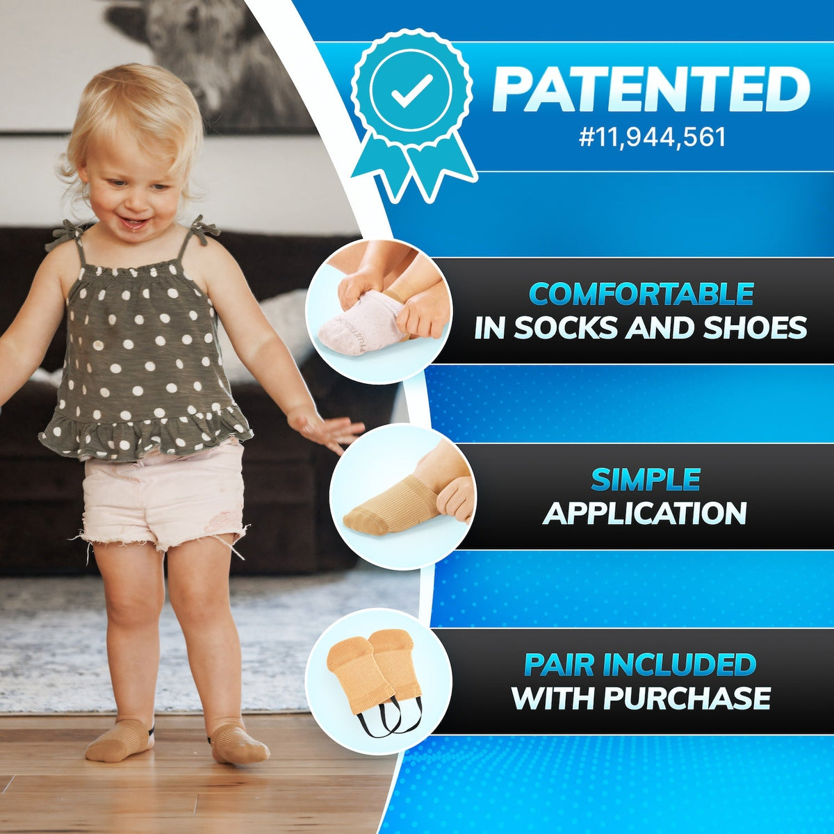 Toe Walking Socks | Pediatric Kids Foot Brace for Comfortable Tip Toe Walking Prevention and Correction for Children and Toddlers (FINAL SALE)