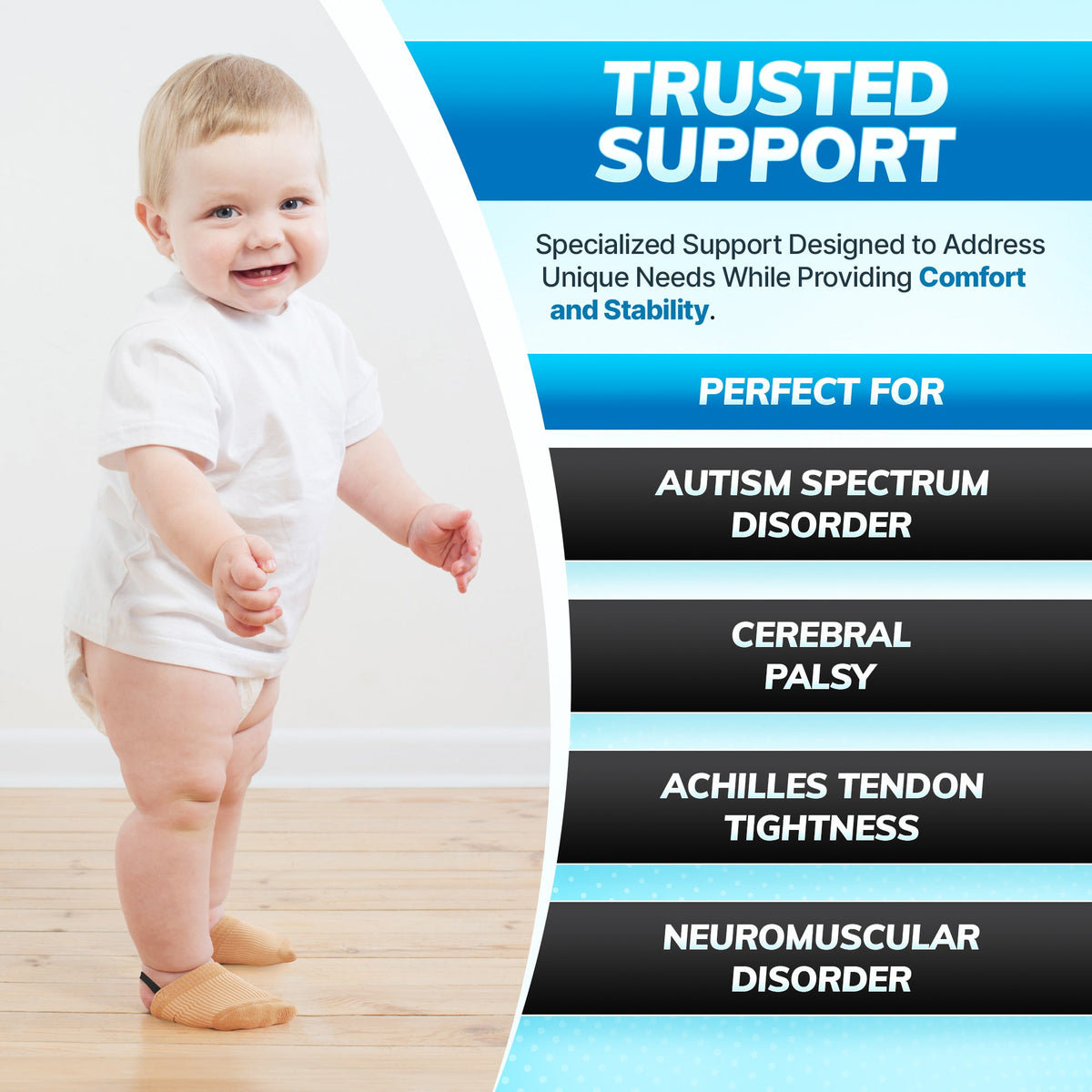 Toe Walking Socks | Pediatric Kids Foot Brace for Comfortable Tip Toe Walking Prevention and Correction for Children and Toddlers (FINAL SALE)