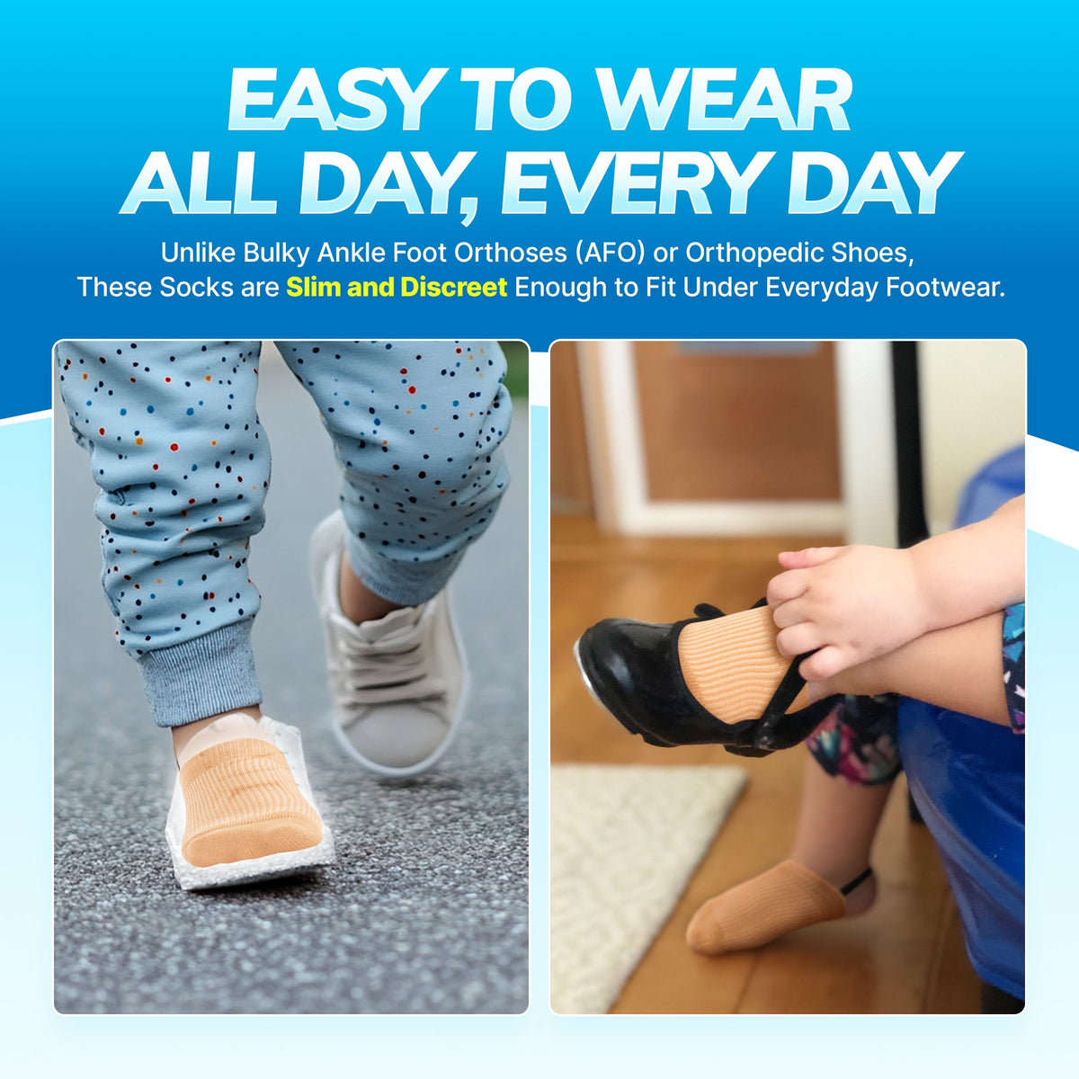 Toe Walking Socks | Pediatric Kids Foot Brace for Comfortable Tip Toe Walking Prevention and Correction for Children and Toddlers (FINAL SALE)