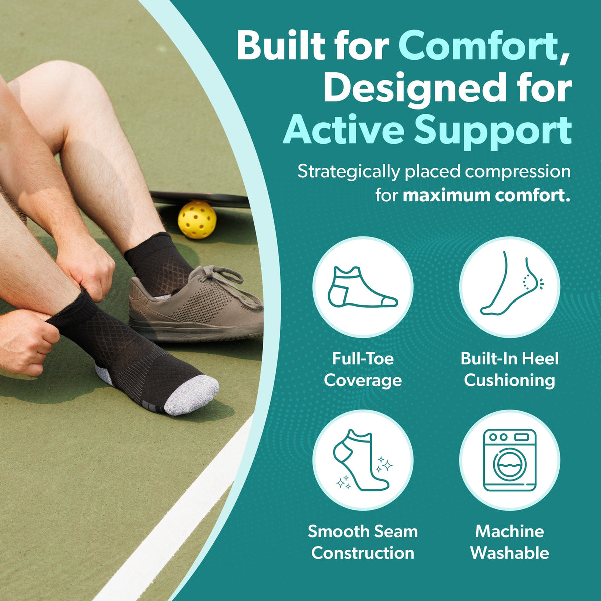Plantar Fasciitis Relief Socks - Full-Toe Compression for Heel Spurs, Arch Pain and Achilles Tendon Support Sleeves (1 Pair)