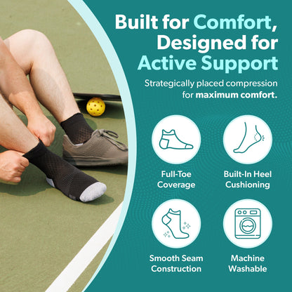 Plantar Fasciitis Relief Socks - Full-Toe Compression for Heel Spurs, Arch Pain and Achilles Tendon Support Sleeves (1 Pair)